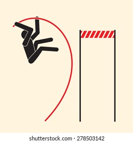 Pole vaulting- high jump over a barrier  