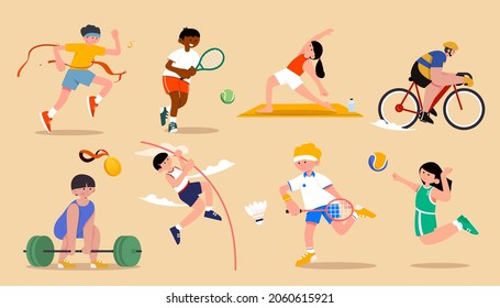 Pole vaulting, volleyball, tennis, weight lifting, yoga, cycling, running, badminton, are world-class sports that compete at all levels. 