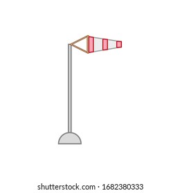 pole with windsock on white background