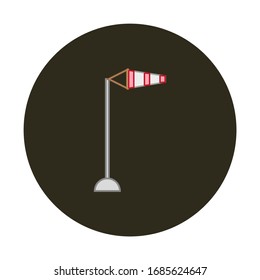 pole with windsock on white background