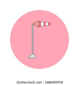 pole with windsock on white background