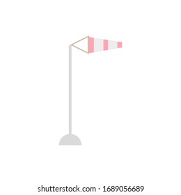 pole with windsock on white background