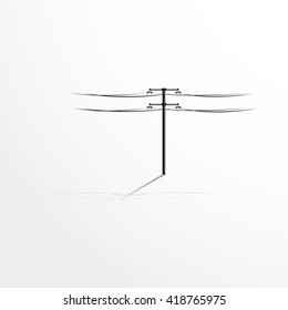 Pole with wires. Vector illustration.