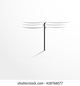 Pole with wires. Vector illustration.