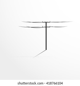 Pole with wires. Vector illustration.