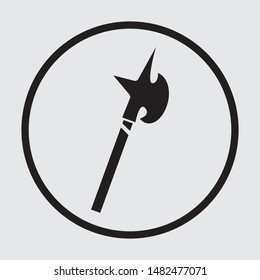 Polearm weapon flat vector icon
