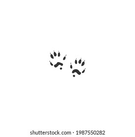 Polecat footprint black silhouette vector on a white background