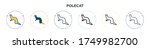 Polecat icon in filled, thin line, outline and stroke style. Vector illustration of two colored and black polecat vector icons designs can be used for mobile, ui, web