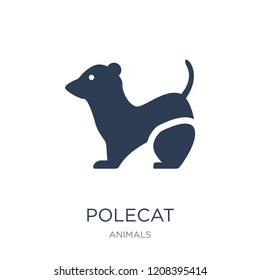 Polecat icon. Trendy flat vector Polecat icon on white background from animals collection, vector illustration can be use for web and mobile, eps10