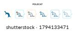 Polecat vector icon in 6 different modern styles. Black, two colored polecat icons designed in filled, outline, line and stroke style. Vector illustration can be used for web, mobile, ui