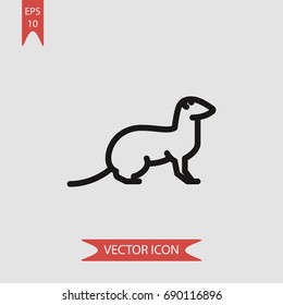 Polecat vector icon, illustration symbol