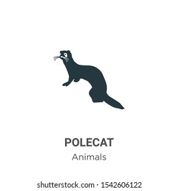 Polecat vector icon on white background. Flat vector polecat icon symbol sign from modern animals collection for mobile concept and web apps design.