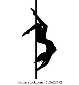 poledancer silhouette, vector, illustration