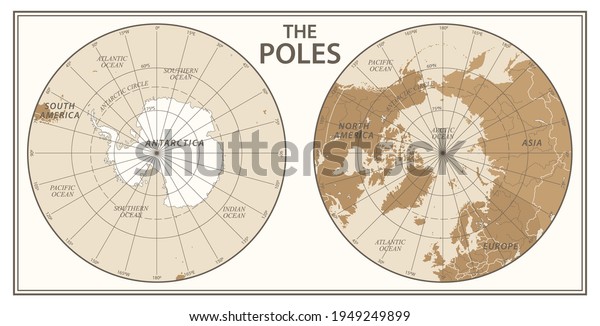 Poles North Pole South Pole Vector Stock Vector (Royalty Free ...