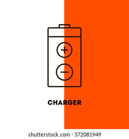 poles vector icon, recharger symbol, energy savings battery, Battery vector logo, energy savings symbol, Battery types, Battery types sign, battery power