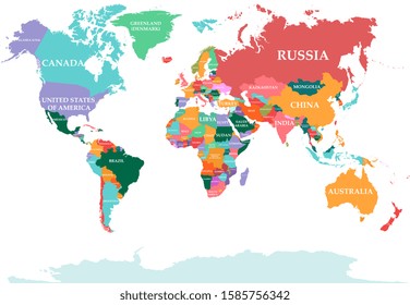 Polical map of the World. Vector illustration