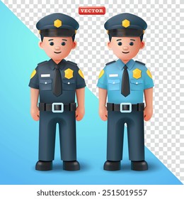 Police, 3d vector. Suitable for design elements