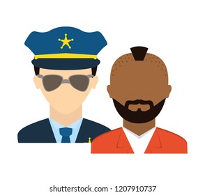 police agent with prisoner