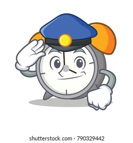 Police alarm clock character cartoon