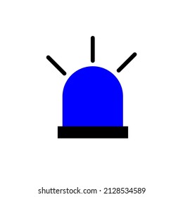 police or ambulance flasher siren logo. flat style icon with line scatter rays