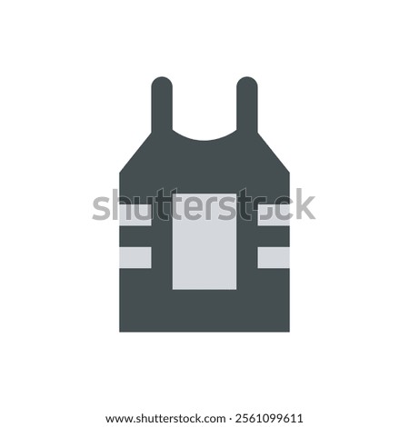 Police armour vector design illustration, bullet safe uniform illustration. Isolated on white background. 