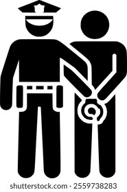 police arrest criminals. Policeman icon. Simple illustration of sign, symbol, vector, art