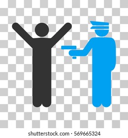 Police Arrest icon. Vector illustration style is flat iconic bicolor symbol, blue and gray colors, transparent background. Designed for web and software interfaces.