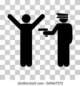 Police Arrest icon. Vector illustration style is flat iconic symbol, black color, transparent background. Designed for web and software interfaces.