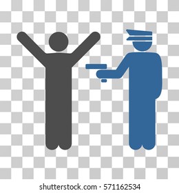 Police Arrest icon. Vector illustration style is flat iconic bicolor symbol, cobalt and gray colors, transparent background. Designed for web and software interfaces.