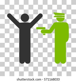 Police Arrest icon. Vector illustration style is flat iconic bicolor symbol, eco green and gray colors, transparent background. Designed for web and software interfaces.