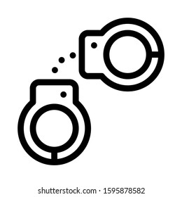 Police Arrest Irons Icon Vector. Outline Police Arrest Irons Sign. Isolated Contour Symbol Illustration