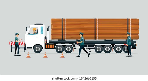 Police arrested a driver of an illegal timber truck.