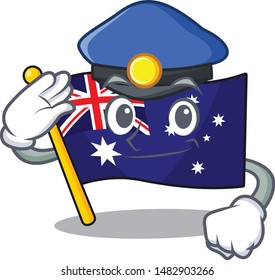 Police Australian Flag Clings To Cartoon Wall