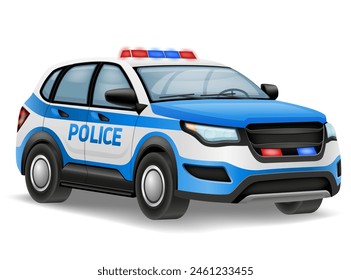 police automobile car vehicle vector illustration isolated on white background