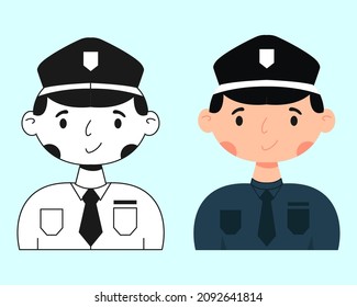 Police avatar in uniform vector illustration. Officer worker vector