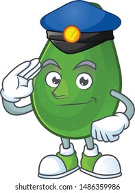 Police avocado fruit character on white background