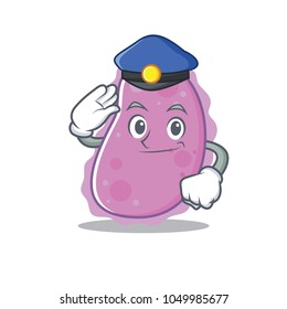 Police bacteria character cartoon style