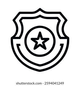 Police badge with bold star emblem