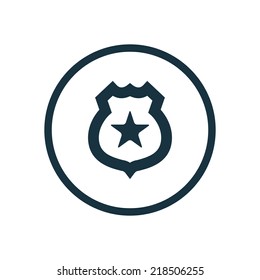 police badge circle background icon, isolated on white background 