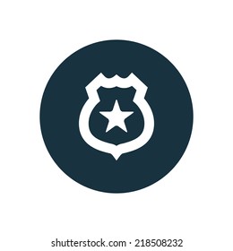 police badge circle background icon, isolated on white background 
