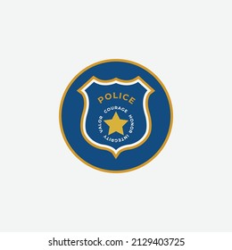 Police Badge Circular Shape Star Vector Stock Vector (Royalty Free ...