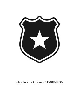 Police badge. Cop icon flat style isolated on white background. Vector illustration svg