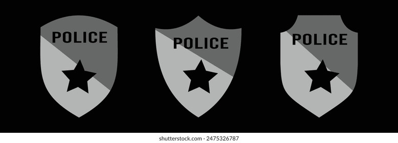 Police badge. Police department emblems isolated on white and black background. Flat outline badges with shields for cop, officer and sheriff. Symbol of detective and policeman. Vector.
Vector Formats