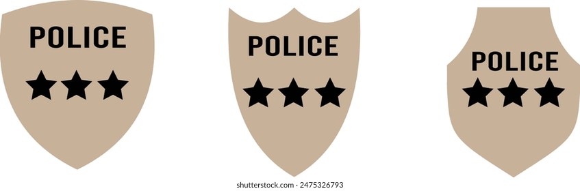 Police badge. Police department emblems isolated on white and black background. Flat outline badges with shields for cop, officer and sheriff. Symbol of detective and policeman. Vector.
Vector Formats