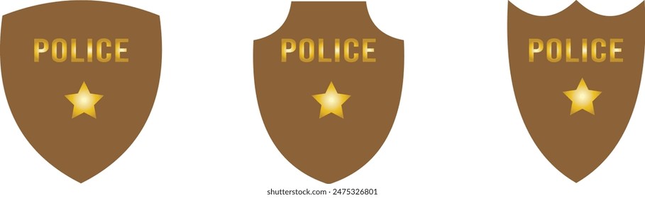 Police badge. Police department emblems isolated on white and black background. Flat outline badges with shields for cop, officer and sheriff. Symbol of detective and policeman. Vector.
Vector Formats