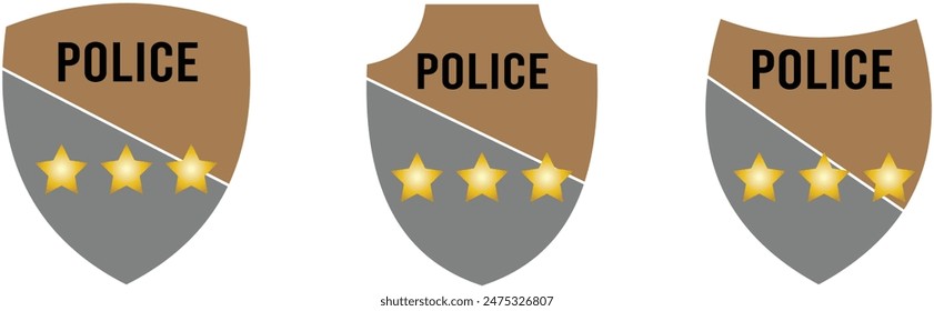 Police badge. Police department emblems isolated on white and black background. Flat outline badges with shields for cop, officer and sheriff. Symbol of detective and policeman. Vector.
Vector Formats