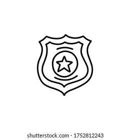 police badge doodle icon, vector illustration
