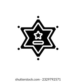 Police Badge Filled Icon Vector Illustration