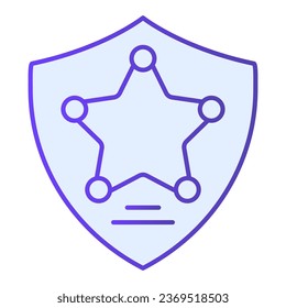 Police badge flat icon. Officer badge blue icons in trendy flat style. Star in shield gradient style design, designed for web and app. Eps 10