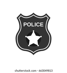 Police badge in flat style